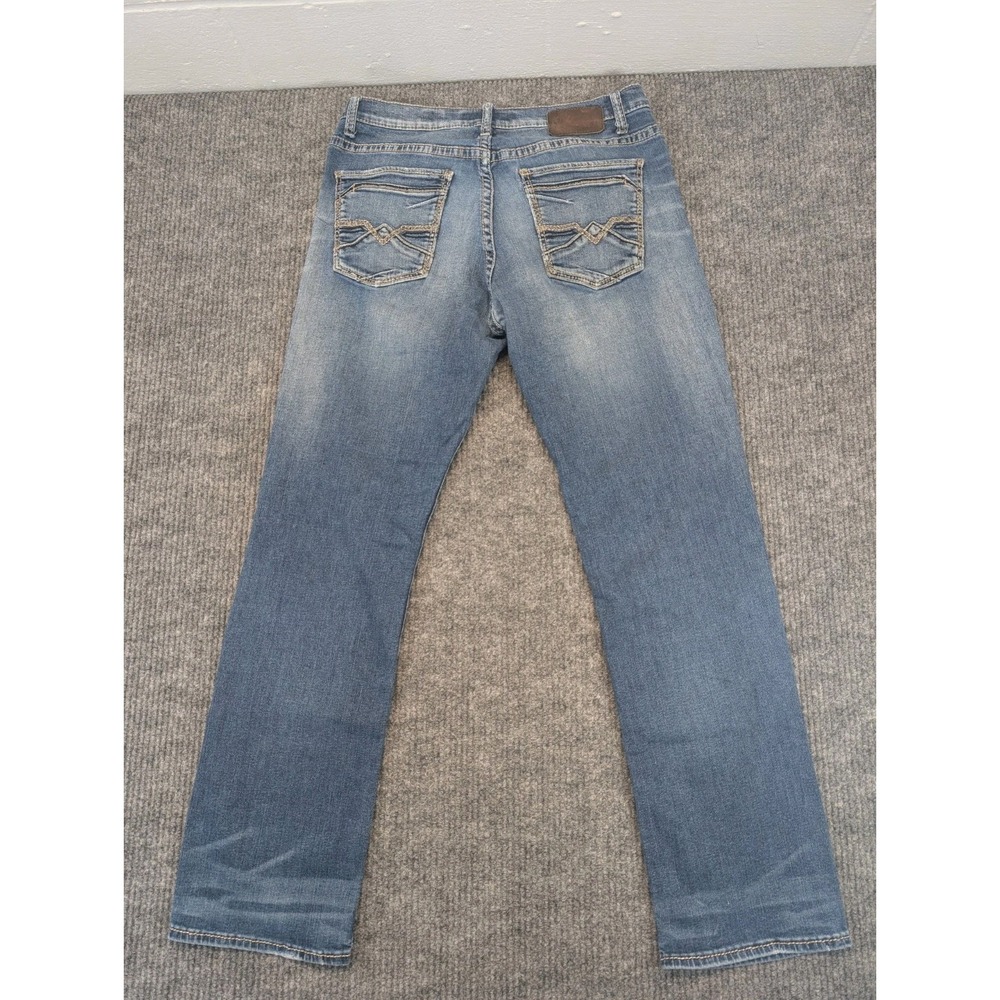 BKE Tyler Straight Leg Jeans Mens 34L Dark Wash Stretch Denim Blue 32" Inseam